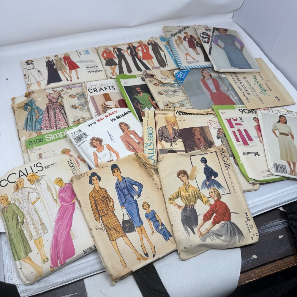 Vintage Sewing Pattern Lot McCalls Simplicity Vogue Butterick 1950s-1980s 15pc